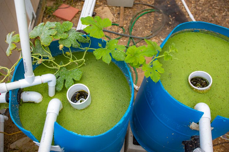 Ultrasonic algae treatment reservoirs